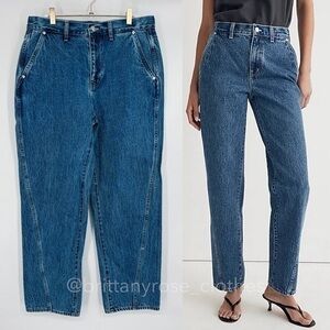 MADEWELL Baggy Straight Twisted Seam Jeans in Ensenada Indigo Wash NK832